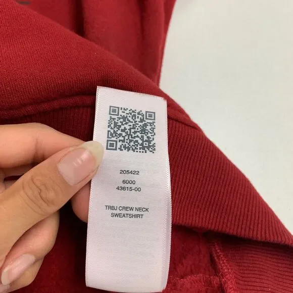 True Religion Sweatshirt Womens Medium Rich Red Fleece Long Sleeve Crew Neck - Picture 10 of 13